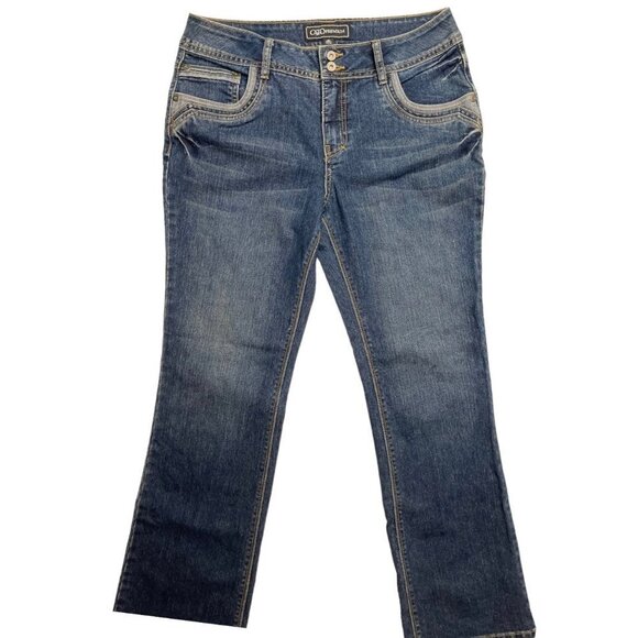 CATO PREMIUM Women's Denim Jeans Size 10 Petite Mid-Rise Boot Cut Deco Pockets - Picture 15 of 15